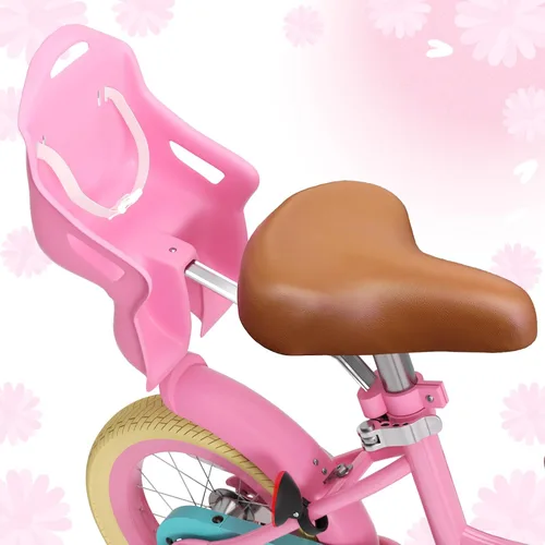 Miniatura 4 de XJD Bicicleta para niñas de 2 a 12 años, bicicleta para niños de 12, 14 y 16 pulgadas, con ruedas de entrenamiento, serpentinas, cesta y asiento