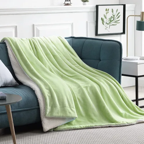 Miniatura 20 de Walensee Manta de Forro Polar Sherpa (Tamaño Individual 60"x80" Coral) Manta Afelpada Peluda Súper Suave Reversible de Microfibra y Franela
