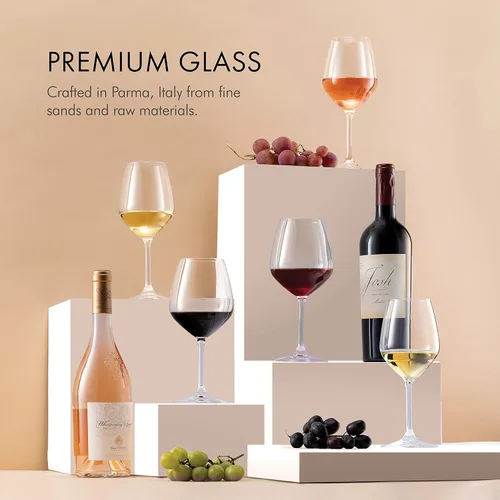 Miniatura 4 de Copas italianas para vino tinto Paksh Novelty , 18 onzas, copa de vino transparente., Set de 4, Transparente