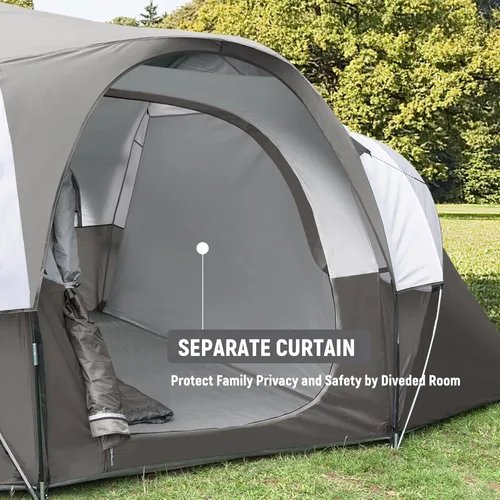 Miniatura 3 de HIKERGARDEN Tienda de Campaña para 10 Personas - Tienda Familiar Portátil de Fácil Instalación para Campamento, Tienda de Cúpula de Tela Resistente
