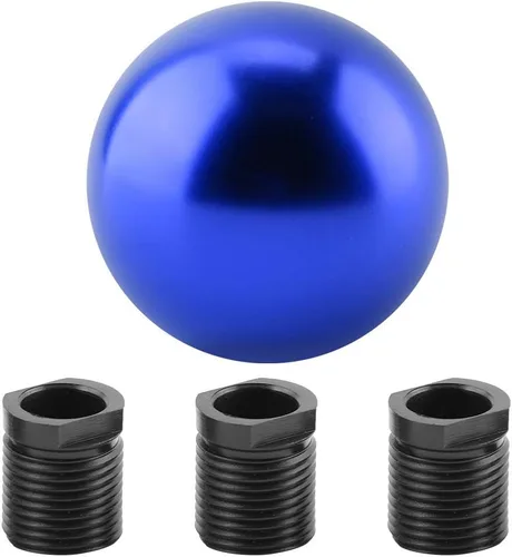 Miniatura 12 de Fydun Pomo de cambio universal negro con forma de bola redonda cabeza de cambio manual con 3 adaptadores