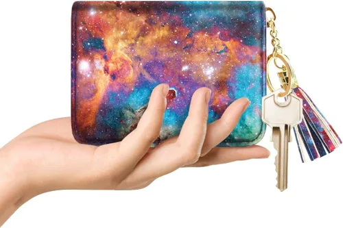 Miniatura 4 de Billetera pequeña para tarjetas de crédito RFID con purpurina linda para mujer