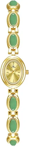 Miniatura 9 de CARLIEN Reloj de pulsera de cuarzo ovalado para mujer, de lujo, delicado, dorado, plateado, perla y números arábigos, fácil de leer, resistente al