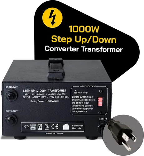 Miniatura 2 de Transformador de voltaje para aumentar o disminuir la tensión. 110 v/220 v, circuito de bloqueo de protección, de la marca ELC