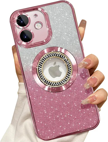 Miniatura 123 de Misscase Funda magnética con purpurina para iPhone 11 compatible con MagSafe, protección completa, delgada, a prueba de golpes, antiarañazos
