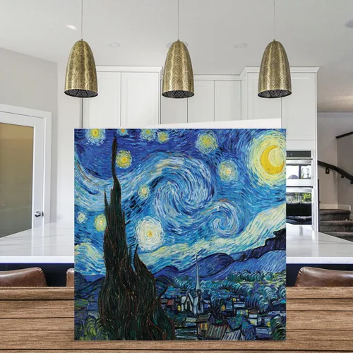 Miniatura 3 de Stuff4 Tarjetas de arte clásicas para hombres y mujeres – Flor de Van Gogh – Famosa tarjeta de cumpleaños abstracta para papá, mamá, tío, tía