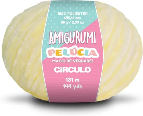 Circulo - Hilo Amigurumi Pelucia, hilo especial de felpilla de terciopelo para amigurumi y manta, 144 yardas, peinado (1112 - crema)
