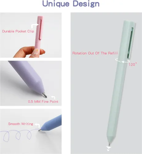 Miniatura 4 de Bolígrafos de gel de colores, 6 bolígrafos de tinta pastel, bolígrafos de color de punta fina, escritura suave para diario, tomar notas, bolígrafos