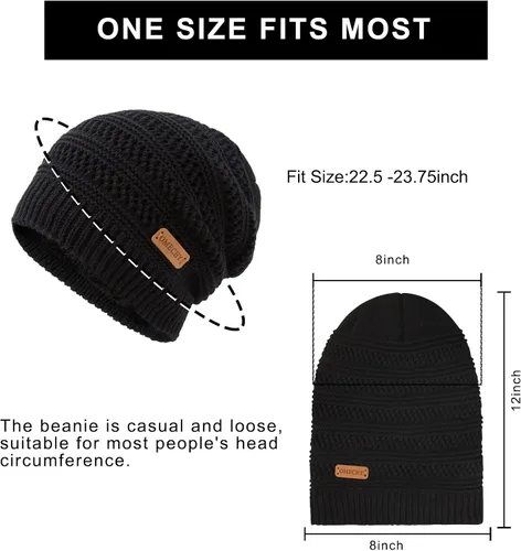 Miniatura 4 de Omechy. - Gorro de punto para hombre de invierno, gorro cálido.