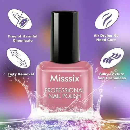 Miniatura 3 de Misssix 12 Pcs Nail Polish Set 10 Colors with Base Coat and Top Coat, Quick Dry Nail Polish, Mini Nail Lacquer Strengthening Manicure DIY Nail Art