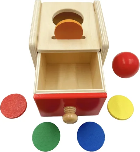 Miniatura 4 de Dailyfunn Montessori Toys Coin & Ball 2 en 1 Caja de permanencia para bebés preescolares de 6 a 24 meses