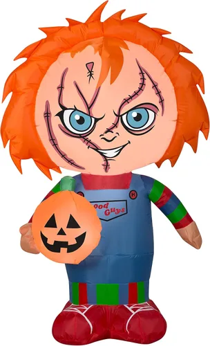 Chucky de juego infantil de 3.5 pies con luz para decoración de césped inflable de Halloween