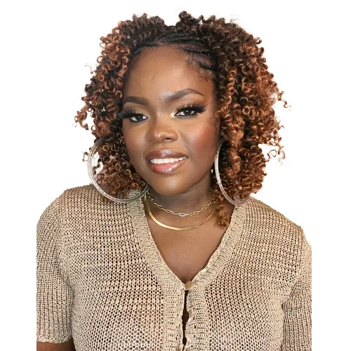 Miniatura 37 de 8 paquetes de extensiones de cabello sintético pretrenzado y prerrizado de ganchillo de 14 pulgadas, con rizos de pasión, para mujeres negras