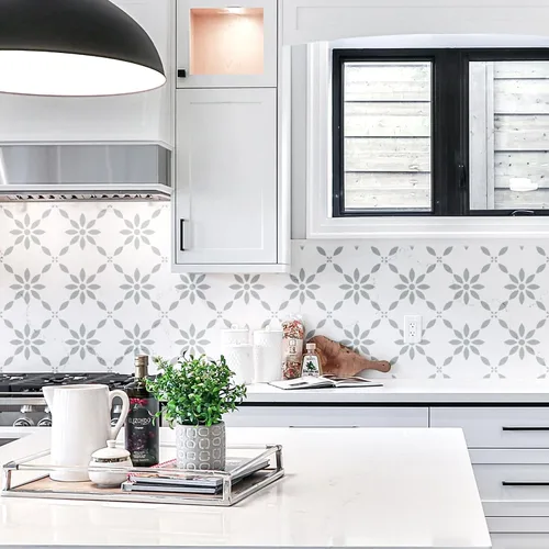 Miniatura 4 de Plantillas de pared para pintar con patrón grande de 12 x 12 pulgadas, plantillas de suelo grandes reutilizables, plantillas de azulejos simples NS5