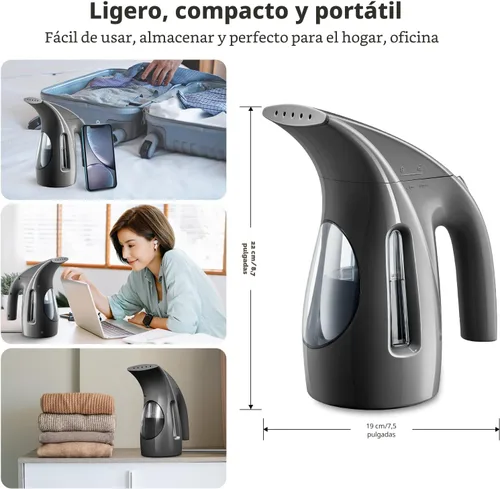 Miniatura 5 de HiLIFE Vaporizador para ropa, diseño portátil de mano, gran capacidad de 240ml, 700W, vapor penetrante fuerte, elimina arrugas, para el hogar