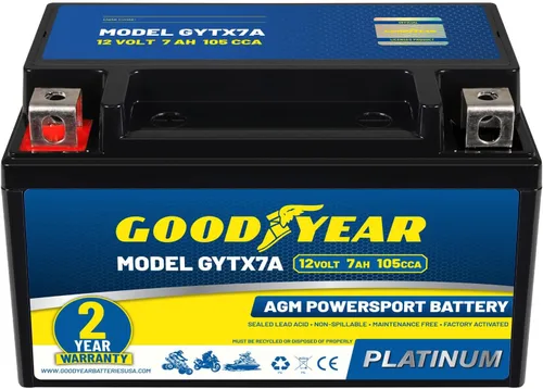 Miniatura 14 de Goodyear GYTX4L - Batería AGM de 12 voltios 4 AH, 50 CCA, recargable de alto rendimiento, sin mantenimiento, SLA - AGM para motocicleta, ATV, UTV, 4
