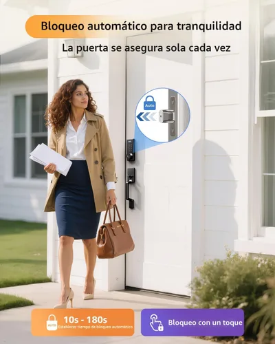 Miniatura 7 de Philips Cerradura inteligente WiFi con pantalla táctil, juego de asas, WiFi integrado, control remoto y control de voz