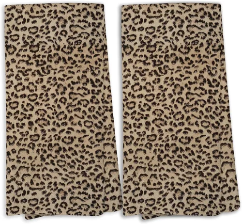 Miniatura 13 de Juego de 2 toallas de cocina retro con lazo de leopardo, decoración de baño femenina de leopardo, toallas de mano con estampado de guepardo