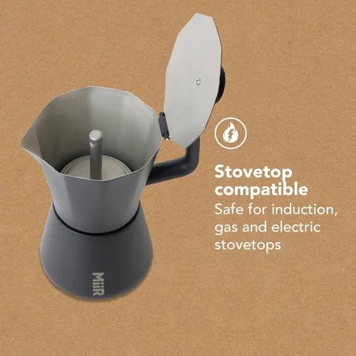 Miniatura 4 de MiiR Nueva olla Moka estándar, 10 onzas, cafetera duradera para preparar café expreso rico