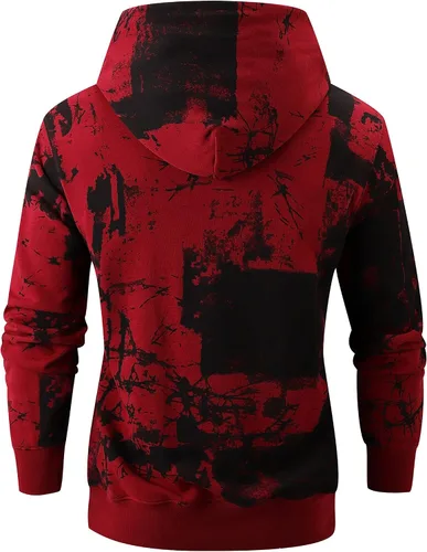 Miniatura 3 de KLIEGOU Sudadera con capucha de teñido anudado para hombre