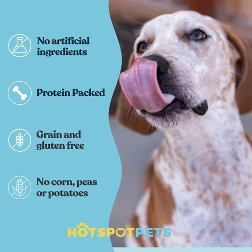 Miniatura 5 de hotspot pets Paquete de 10 masticables de cuero crudo certificados de 6 a 7 pulgadas para perros de vacas brasileñas alimentadas con pasto, promueve