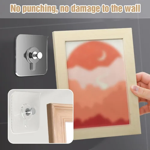 Miniatura 3 de Ganchos adhesivos sin taladro, 2025 nuevos clavos autoadhesivos para montaje en pared sin rastro, pegatinas de ganchos de tornillo mejorados, 2.36