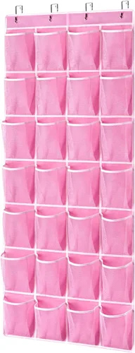 Miniatura 10 de KEEPJOY Organizador de zapatos sobre la puerta, organizador de zapatos colgante con 12 bolsillos de malla, organizador de zapatos para armario