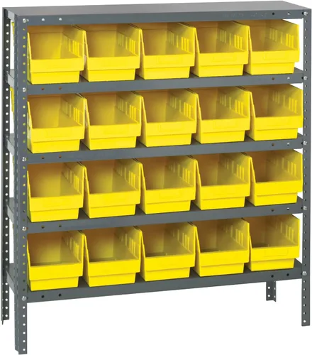 Miniatura 285 de Quantum QSBU-245BK Heavy Duty Shelving Unit with (7) Shelves and (24) QUS245 Black Bins for Garage Warehouse Storage Distribution 400 lb Load