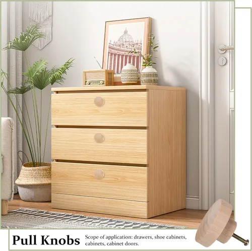 Miniatura 2 de RDEXP Home Accessory - Juego de 10 pomos redondos de madera de 1.969 x 0.984 in para armario, cajón, armario, puerta de armario