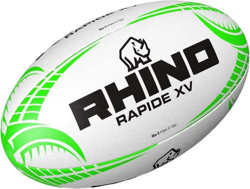 Miniatura 6 de Rhino Rapide XV - Balón de rugby, diseño de la liga de la Unión, color blanco y verde