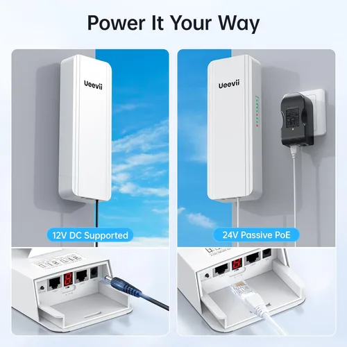 Miniatura 6 de UeeVii Kit de enrutador de puente inalámbrico de doble banda Puente WiFi de 2.4G 5.8G Puente inalámbrico punto a punto de 5 KM Extensor Starlink