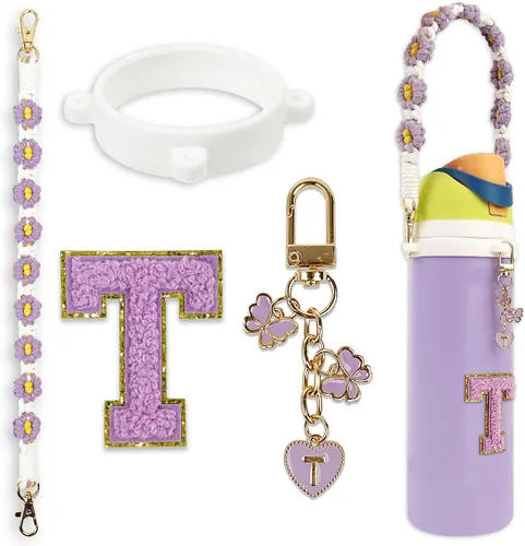 Miniatura 10 de Lindo juego de dijes de letras compatible con botella de agua Owala de 24 oz, 32 oz, 40 oz, Owala Kids, vaso térmico de café Owala, Owala FreeSip