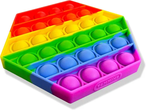 Miniatura 13 de TOMMIKE Juguete hexagonal de burbujas sensoriales para aliviar la ansiedad y el estrés, necesidades especiales, autismo, aprendizaje, oficina