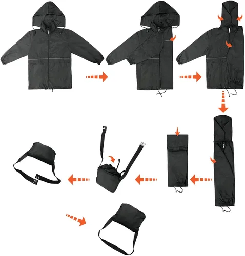 Miniatura 5 de Corna Chaquetas impermeables plegables para hombre, ligeras para senderismo, correr, rompevientos con capucha, multifuncionales