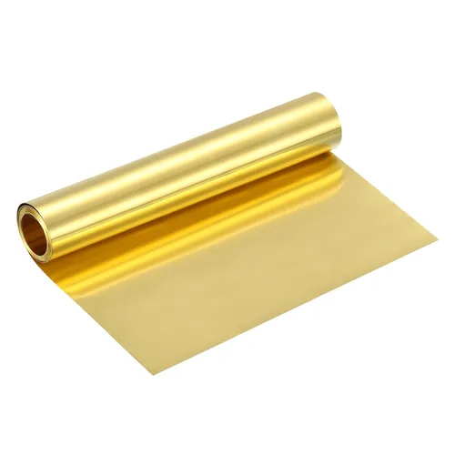 Miniatura 35 de uxcell Rollo de lámina de latón, 40 x 2 x 0.016 pulgadas, rollo de lámina de latón intermitente de metal para manualidades, reparaciones