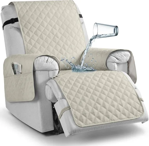 Miniatura 64 de TAOCOCO - Funda antideslizante para silla reclinable, funda para sofá, funda para silla reclinable pequeña con correas elásticas, protector