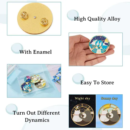 Miniatura 5 de Pandahall - Broches esmaltados de aleación con varios temas, broche de solapa, juego de pines esmaltados