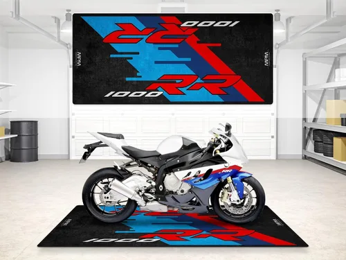 Alfombra de estacionamiento para S1000RR modelo de motocicleta, pantalla y tapete para pozo, lavable antideslizante para garaje y sala de exposición