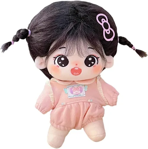 Miniatura 16 de niannyyhouse Muñeca de peluche de 7.9 in para niña, cuerpo de peluche humanoide, sin atributo, 8 pulgadas, cuerpo normal, ropa de vestir, regalos