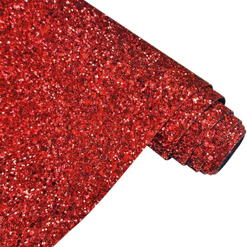 Miniatura 6 de Rollo de piel sintética con purpurina gruesa de color liso, 12 x 53 pulgadas, tela de costura sintética brillante para lazos para el cabello, Negro