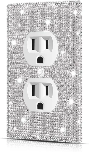 Miniatura 16 de Cubierta de placa de pared para interruptor de luz, tamaño estándar 11.43 cm x 7.01 cm, Dengduoduo Cubierta decorativa de placa de pared plateada