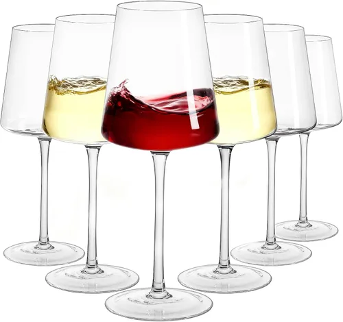 Miniatura 12 de Juego de 4 copas de vino grandes de cristal soplado a mano, copa de vino tinto de tallo alto para boda, aniversario, fiesta, regalo de Navidad