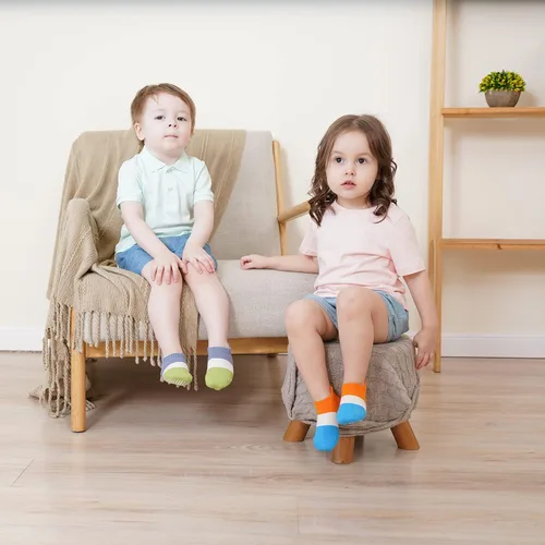 Miniatura 2 de J Poqobog Calcetines tobilleros antideslizantes para bebés, niños y niñas con suela antideslizante