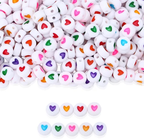 Miniatura 14 de ZHIYUXI - 1500 piezas de cuentas de letras de acrílico para pulseras de la amistad, cuentas de alfabeto para pulseras, collares, fabricación