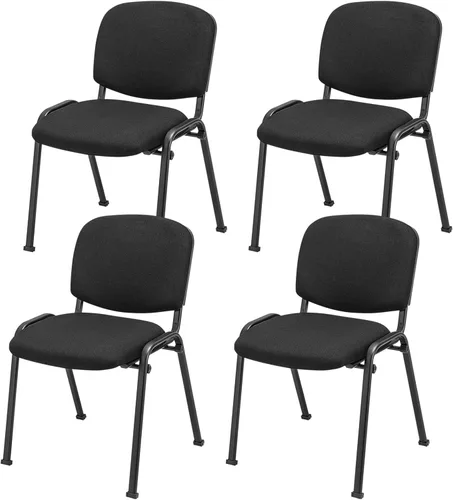 Miniatura 12 de Tangkula Juego de 2 sillas de sala de conferencias, sillas apilables para invitados de oficina con respaldo y asiento tapizados, sillas ergonómicas