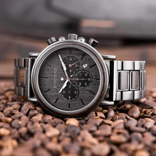 Miniatura 6 de 2win - Reloj de madera con grabado personalizado para hombre, reloj para de cumpleaños, aniversario, para tu novio, enamorado, prometido, esposo