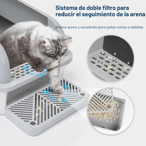 Miniatura 3 de Suzzipaws Caja de arena cerrada de acero inoxidable para gatos con tapa, caja de arena extra grande para gatos grandes, bandeja de arena de metal XL