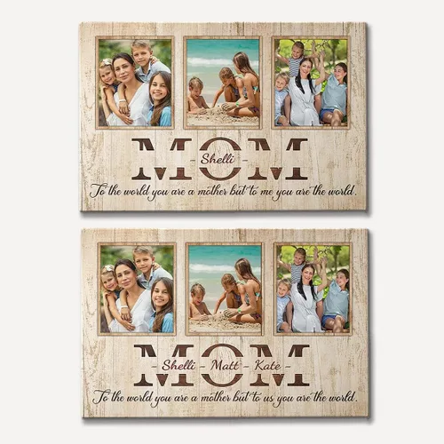 Miniatura 3 de Lienzo decorativo para pared personalizado para mamá, foto personalizada, idea de regalo del día de la madre Nombre y foto personalizados