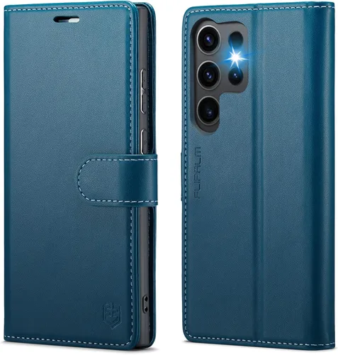 Miniatura 11 de FLIPALM Funda tipo cartera para Samsung Galaxy S23 Ultra, con bloqueo RFID, soporte para tarjetas de crédito, de piel sintética, con función atril