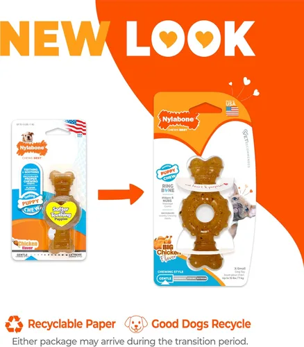 Miniatura 2 de Nylabone - Juguete masticable en forma de anillo para cachorros, juguetes para la dentición de cachorros, juguetes de enriquecimiento para Anillo